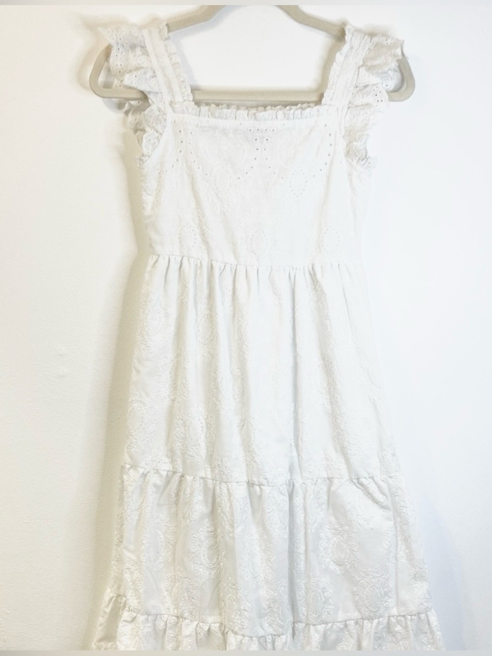 Rare Editions Maxi Lace White Dress Size 12 Like New
